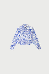 Haidy Blouse | Cosy White/Cobalt