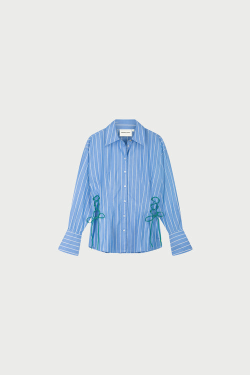 Indra Blouse | Marina Blue/Cosy White