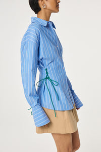 Indra Blouse | Marina Blue/Cosy White