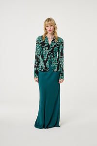 Kevis Blouse | Black/Mint Green