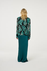 Kevis Blouse | Black/Mint Green