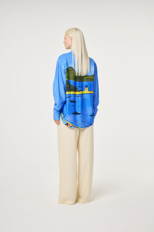 Navina Blouse | Blue/Green