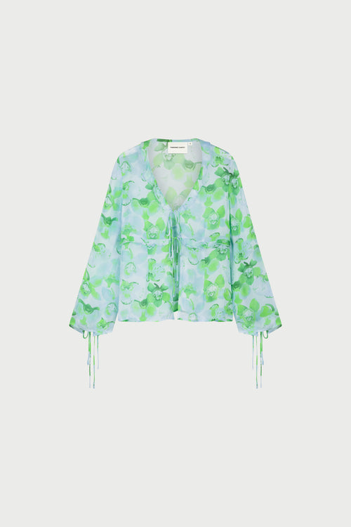 Tinie Blouse | Light Blue/Green