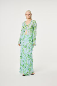 Tinie Blouse | Light Blue/Green