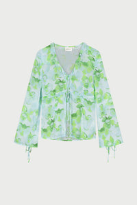 Tinie Blouse | Light Blue/Green