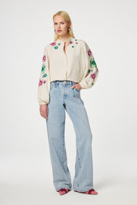Harry Blouse | Warm White/Purple