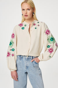 Harry Blouse | Warm White/Purple
