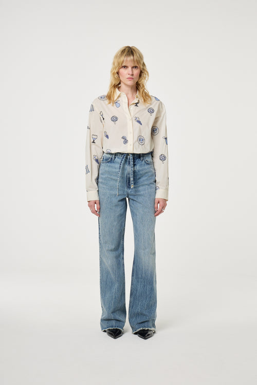 Lilot Blouse | Cosy White/Blue