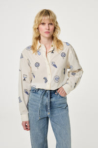 Lilot Blouse | Cosy White/Blue