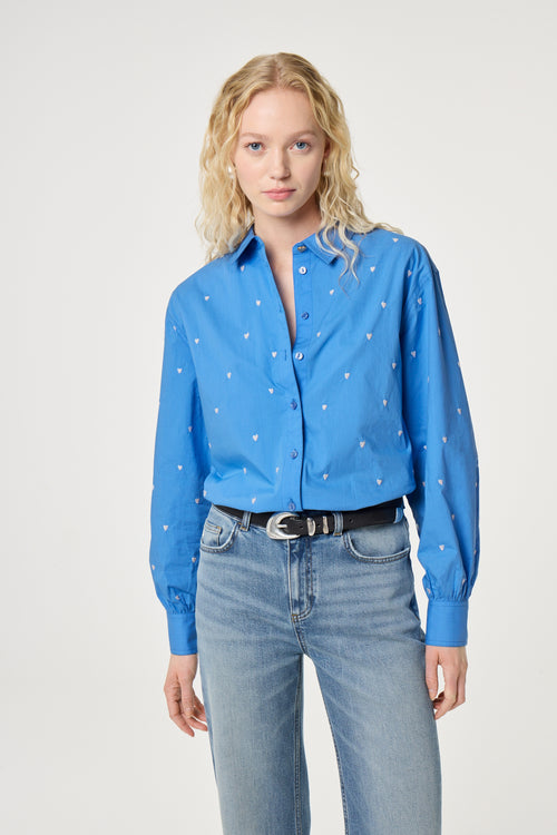 Dina Blouse | Marina Blue/Cosy White