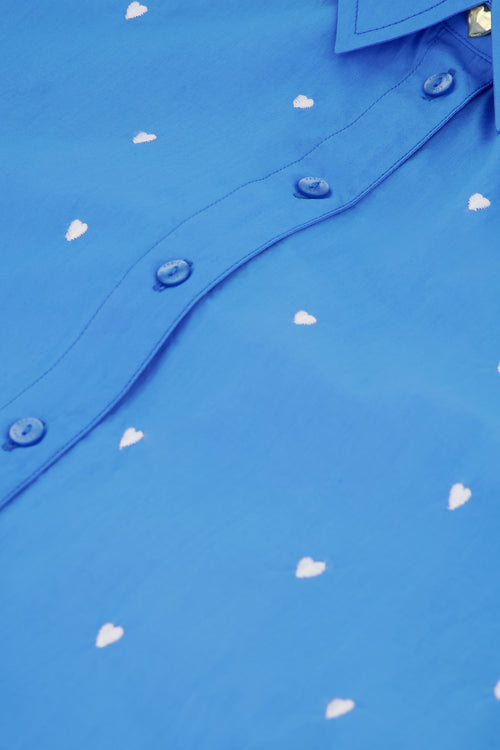 Dina Blouse | Marina Blue/Cosy White
