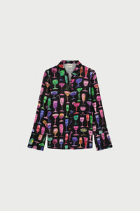 Kaia Blouse | Black/Disco Red