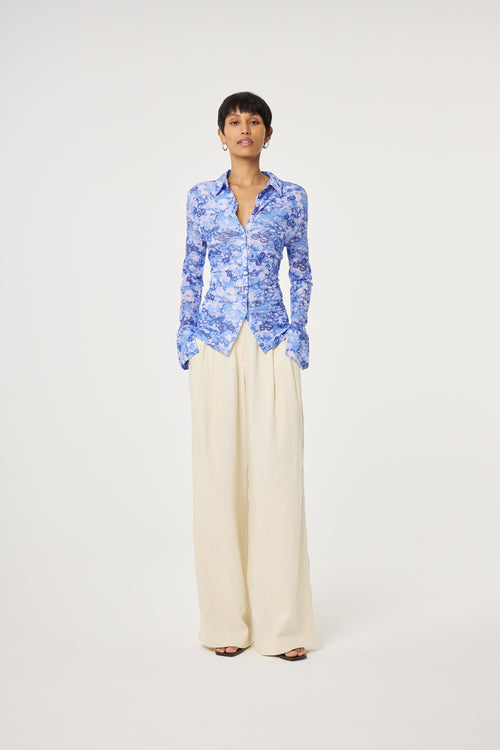 Kevis Blouse | Blue/Cosy White