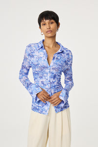 Kevis Blouse | Blue/Cosy White