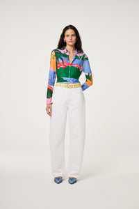 Kevis Blouse | Marina Blue/Evergreen