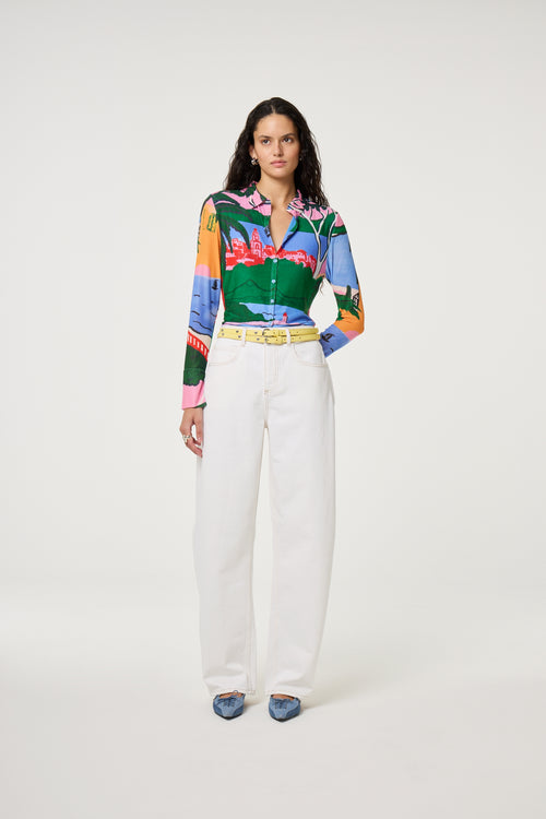 Kevis Blouse | Marina Blue/Evergreen