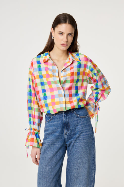 Alicia Blouse | Cosy White/Solar Orange