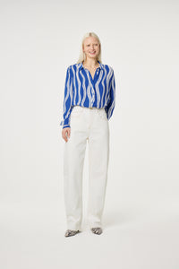 Coco Blouse | Cosy White/Cobalt