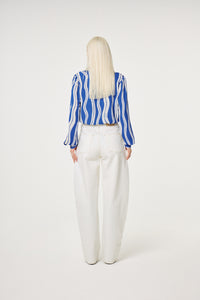 Coco Blouse | Cosy White/Cobalt