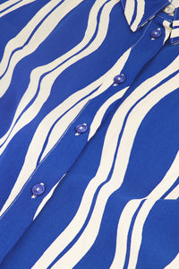 Coco Blouse | Cosy White/Cobalt