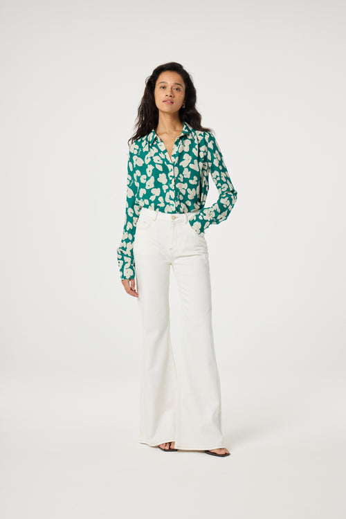 Coco Blouse | Evergreen/Cosy White