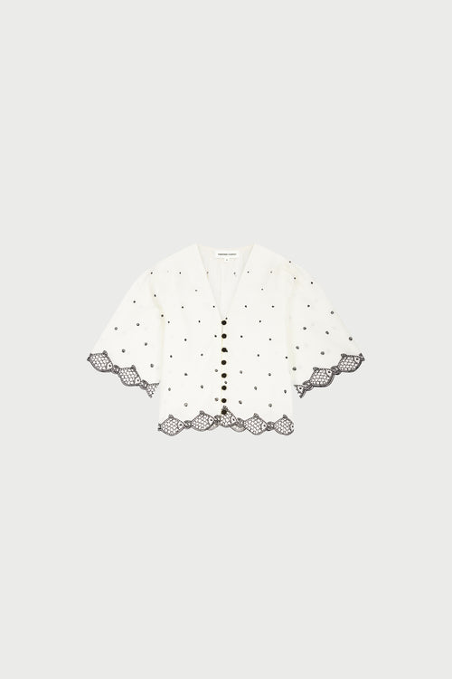 Tylera Blouse | Cosy White/Black