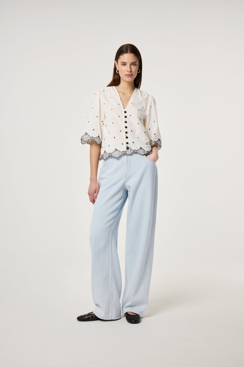 Tylera Blouse | Cosy White/Black