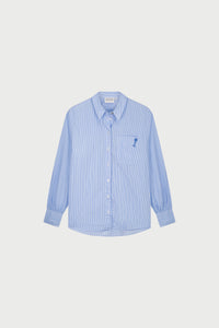 Alex Blouse | Warm White/Pool Blue