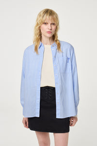 Alex Blouse | Warm White/Pool Blue