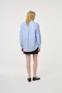 Alex Blouse | Warm White/Pool Blue