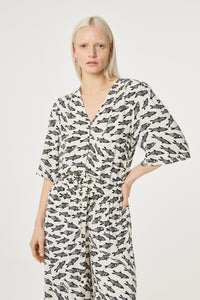Starlet Blouse | Cosy White/Black