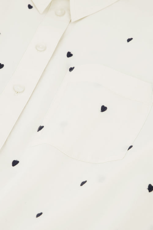Alex Blouse | Cosy White/Navy