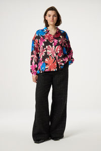 Gabriel Blouse | Black/Bright Blue