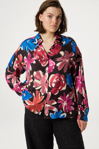 Gabriel Blouse | Black/Bright Blue