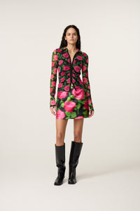 Yanna Blouse | Fab Fuchsia/Black