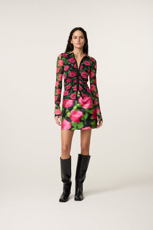 Yanna Blouse | Fab Fuchsia/Black