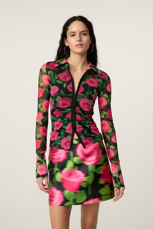 Yanna Blouse | Fab Fuchsia/Black