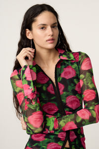 Yanna Blouse | Fab Fuchsia/Black