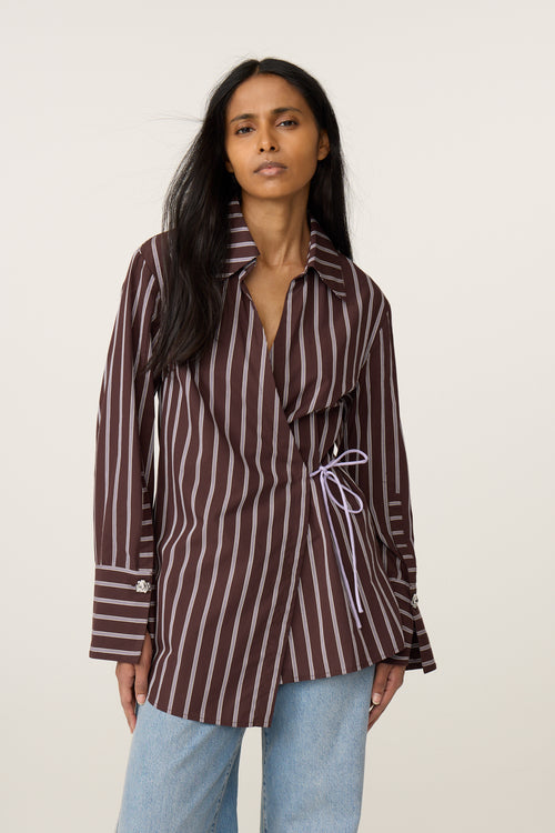 Tamar Blouse | Brown/Pink Candy