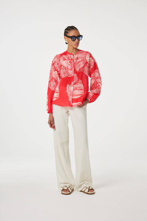 Lente Blouse | Warm White/Tropical