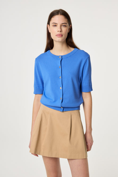 Molly Short Sleeves Cardigan | Marina Blue