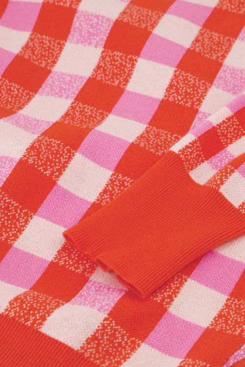 Camille Cardigan | Cosy White/Tangerine Tango