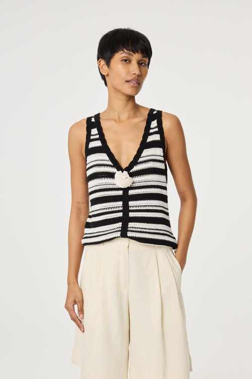 Paulina Top | Cosy White/Black