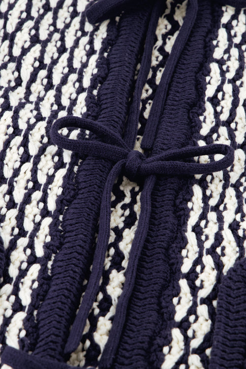 Balou Cardigan | Cosy White/Navy