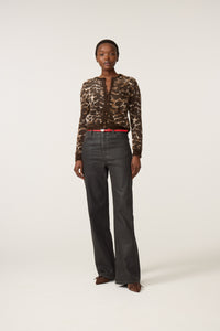 Henry Leopard Cardigan | Toffee/Camel Club