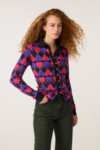Jamie Cardigan | Scarab Green/Fab Fuchsia