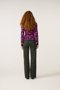 Jamie Cardigan | Scarab Green/Fab Fuchsia