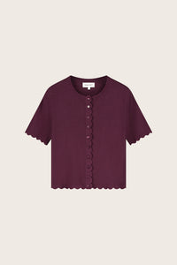 Scarlett Short Sleeve Cardigan | Brigitte Bordeaux