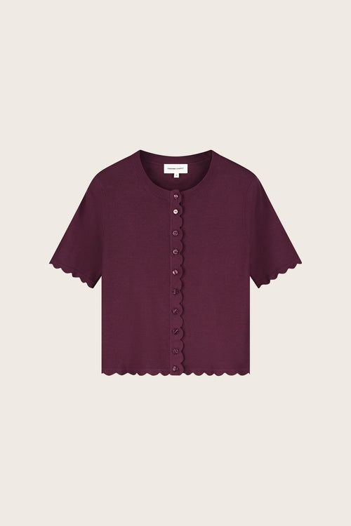 Scarlett Short Sleeve Cardigan | Brigitte Bordeaux