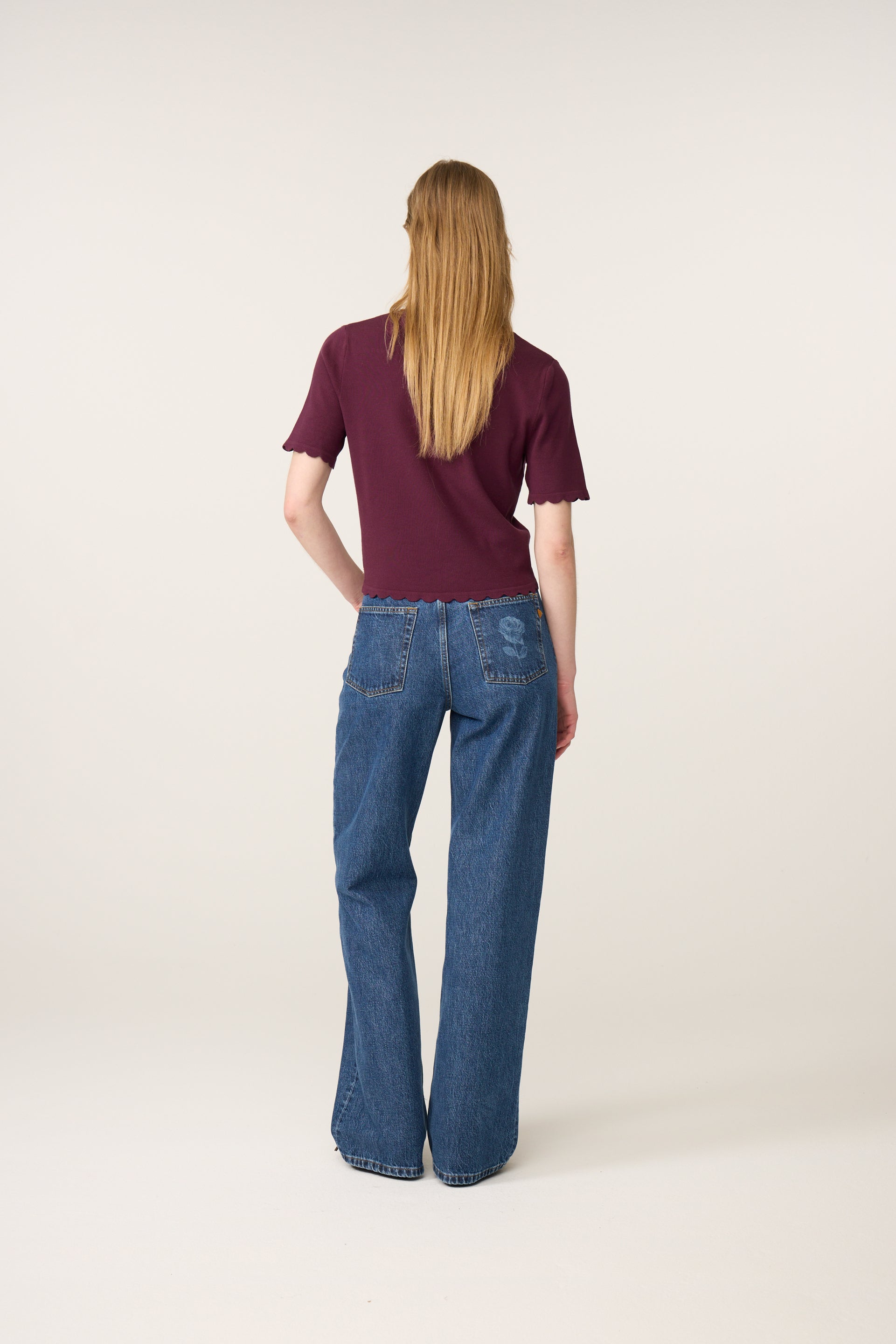 Scarlett Short Sleeve Cardigan | Brigitte Bordeaux